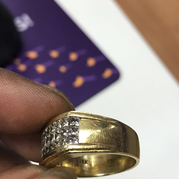 18k solid gold (3row) 3ct diamond ring - Picture 3 of 8